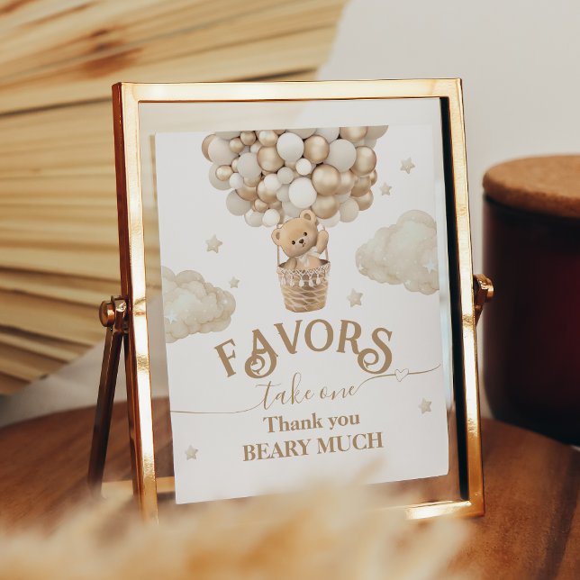 Poster Favoritos do Chá de fraldas do Balão do Urso de Te (Criador carregado)