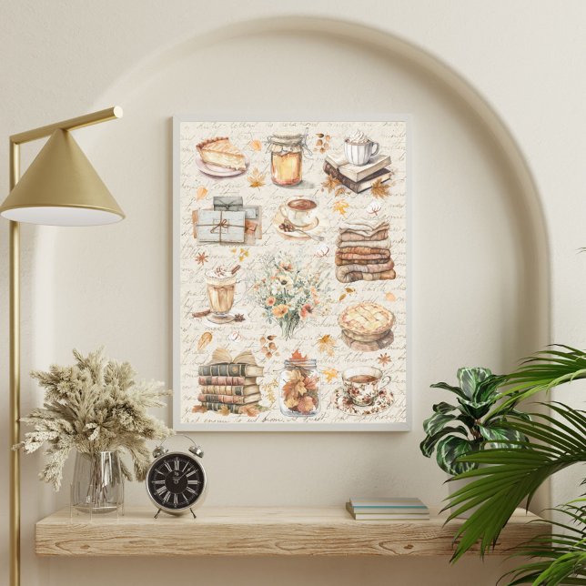 Poster Favoritos do outono de outono estéticos essenciais (In situ)