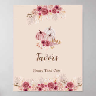 Poster Favoritos Elegantes Boho Outono Abóbora Por Favor 
