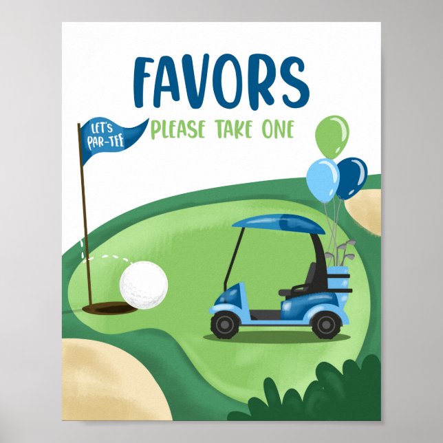 Poster Favoritos Obrigado Golf Par-Tee Boy Birthday (Frente)