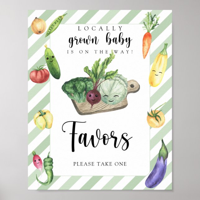 Poster Favoritos para chá de bebê Localmente Cultivados P (Frente)