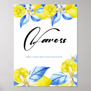 Poster Favoritos para chá de noiva floral com limão itali