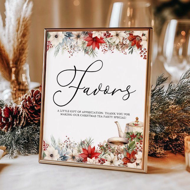 Poster Favoritos para festas de Natal Floral Holiday Tea (Criador carregado)