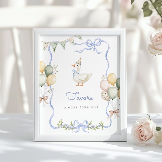 Poster Favors Azul Um Pato Bobo Festa de Aniversário (Criador carregado)