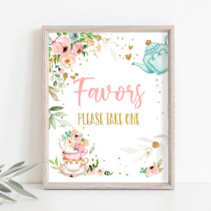 Poster Favors Chá Festa Doce Bebê Bebê Está a Caminho Chá