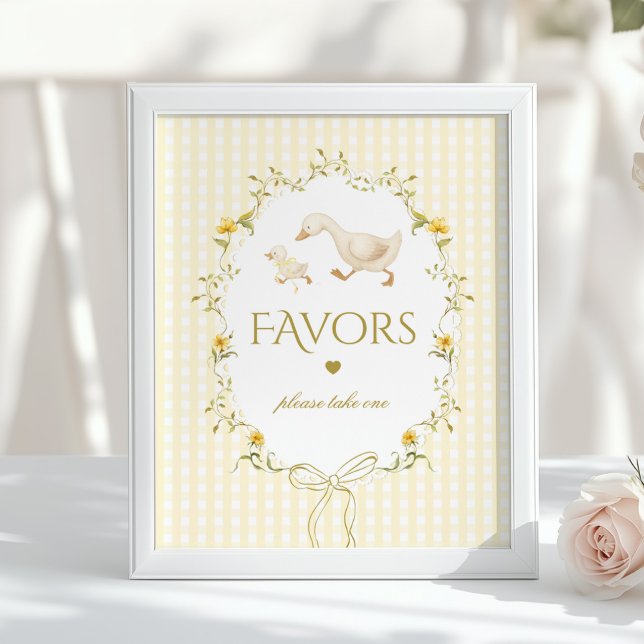 Poster Favors Silly Goose gender neutral gingham (Criador carregado)