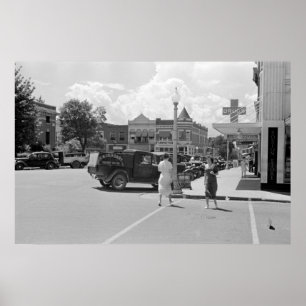 Pôster Fayetteville do centro, Arkansas, os anos 30
