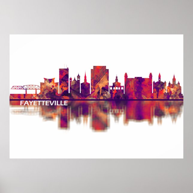 Poster Fayetteville North Carolina Skyline (Frente)