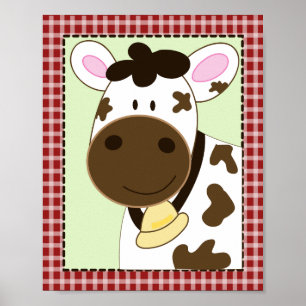 Pôster FAZENDA BABIES COW 8x10 BABY NURSERY ROOM IMPRESSÃ