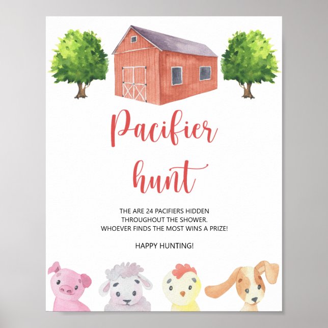 Poster Fazenda - caça ao chupeta (Frente)