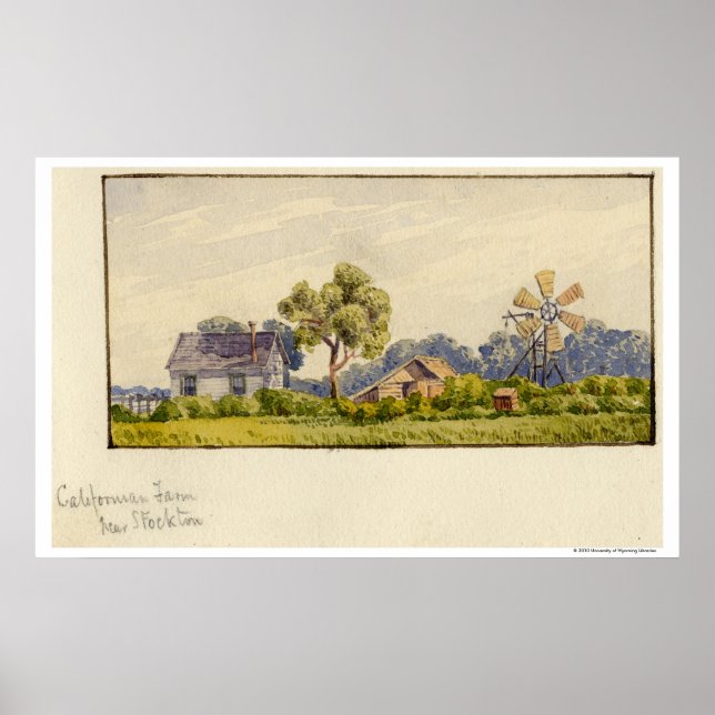 Poster Fazenda da Califórnia, perto de Stockton (Frente)