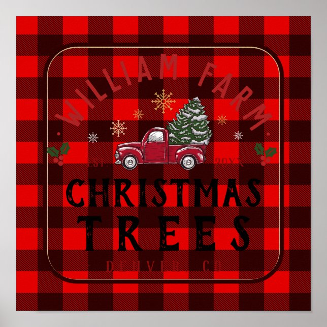 Poster Fazenda de Árvore de Natal, estilo de fazenda (Frente)