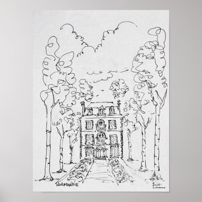 Poster Fazenda de Cavalo da Farmhouse | Noruega, França (Frente)