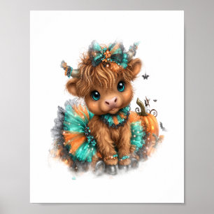Poster Fazenda de Vacas das Terras Altas no Halloween
