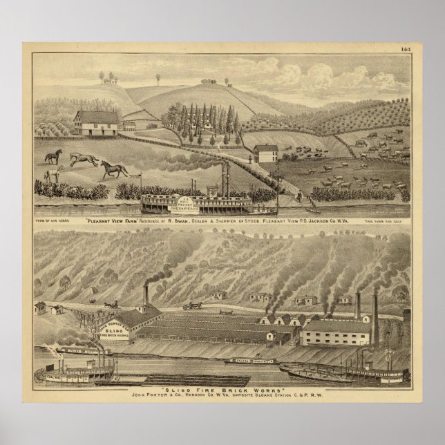 Pôster Fazenda de visualização agradável (Frente)