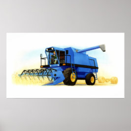 Poster Fazenda e agricultura - Colheita em Combine