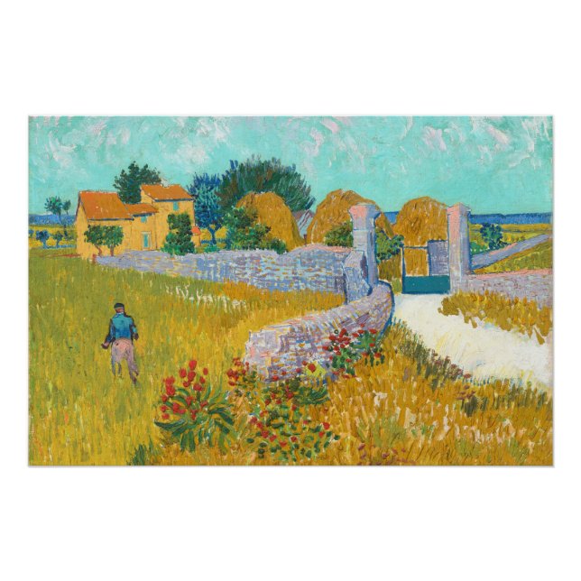Pôster Fazenda em Provença - Vincent van Gogh (Frente)