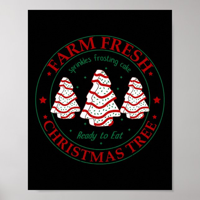 Poster Fazenda Fresca de Árvore de Natal Família Xmas Pa (Frente)