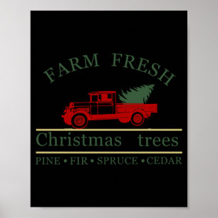 Poster Fazenda Fresca Vintage Clic Caminhão Ne Árvores _1