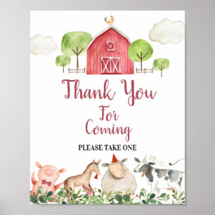 Poster Fazenda House Animal Barnyard Obrigado por vir