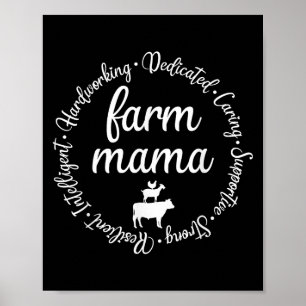 Poster Fazenda Mamãe Trabalhadora Dedicada Cabra Galinha 