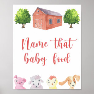 Poster Fazenda - nomeie aquele alimento para bebês