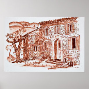 Poster Fazenda perto de Grasse   Provença, França