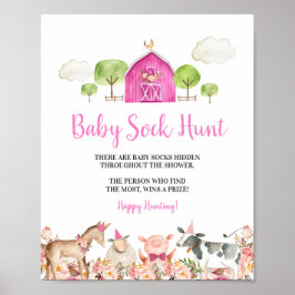 Poster Fazenda rosa Animais de Barnyard Caça-Choque