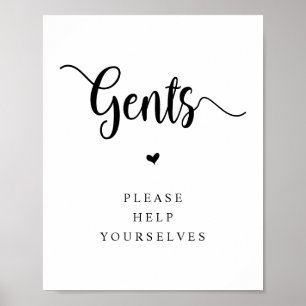 Poster Fazenda Rústica, Gents, ajudem-se, banheiro