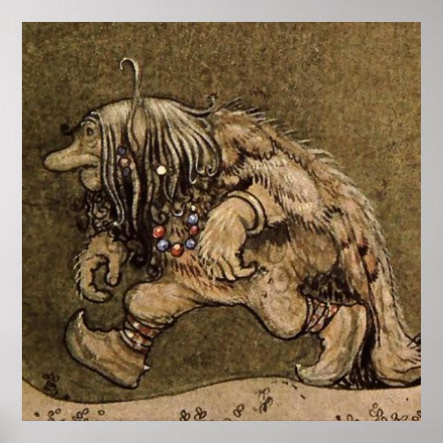 Poster "Fazenda Troll" pelo artista sueco John Bauer (Frente)