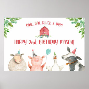 Poster Fazenda Velho MacDonald Barnyard Animais Vermelhos