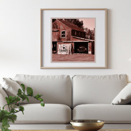 Poster Fazenda Vida Antiquada Red Barn