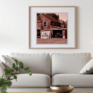 Poster Fazenda Vida Antiquada Red Barn