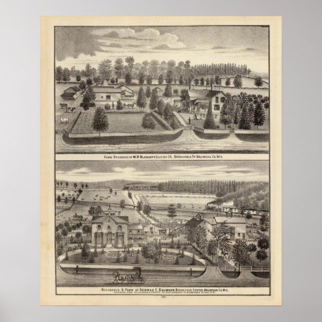 Pôster Fazendas e residências de WR Blodgett e GC Daubner (Frente)