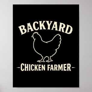 Poster Fazendeiro de Frango no Quintal