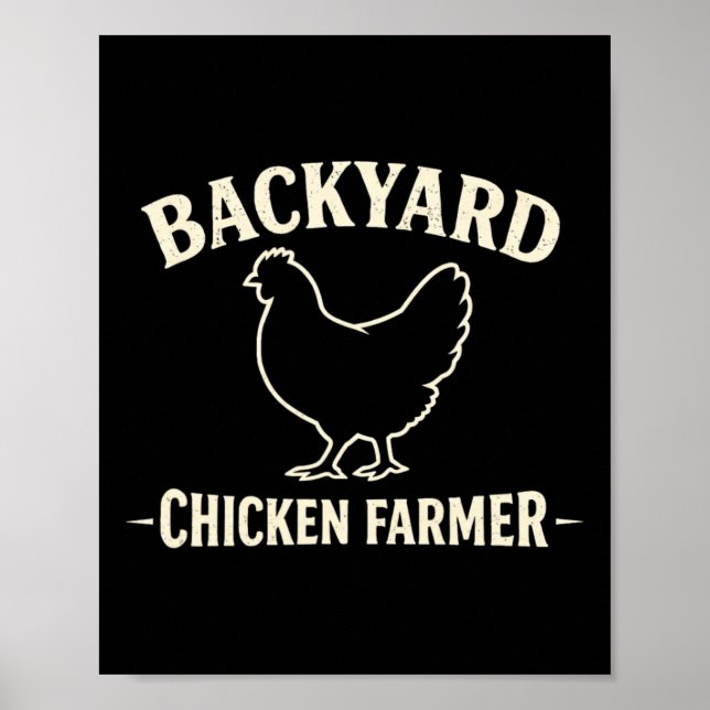 Poster Fazendeiro de Frango no Quintal (Frente)