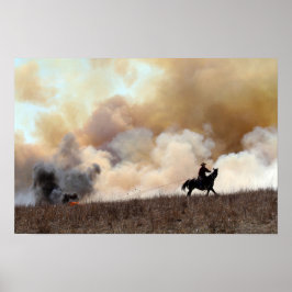 Poster Fazendeiro do Kansas Iniciando uma Queimada Contro