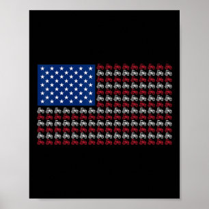 Poster Fazendeiro Patriota 4 de Julho Bandeira Americana