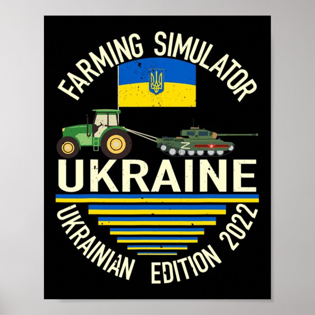 Poster Fazendeiro ucraniano engraçado rouba meme de tanqu (Frente)