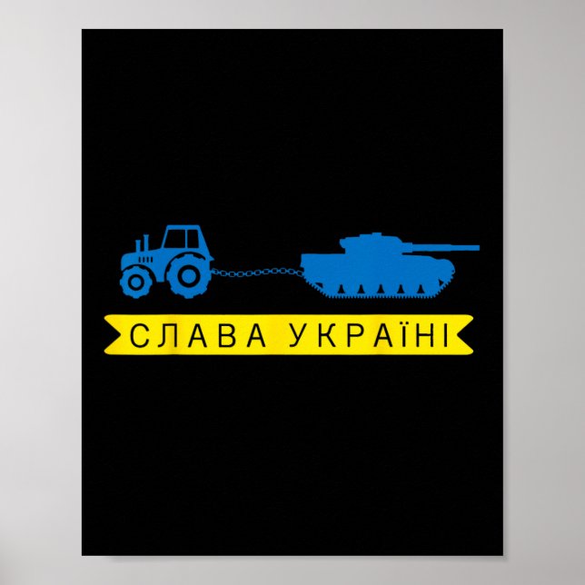 Poster Fazendeiro Ucraniano Roubando um Tanque Russo com  (Frente)