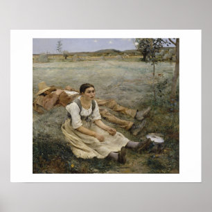Poster Fazendo Feno — Jules Bastien-Lepage (1877)