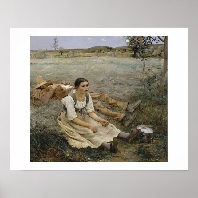 Poster Fazendo Feno — Jules Bastien-Lepage (1877) (Frente)