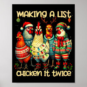 Poster Fazendo Uma Lista Frango Duas Vezes Divertido Mamã