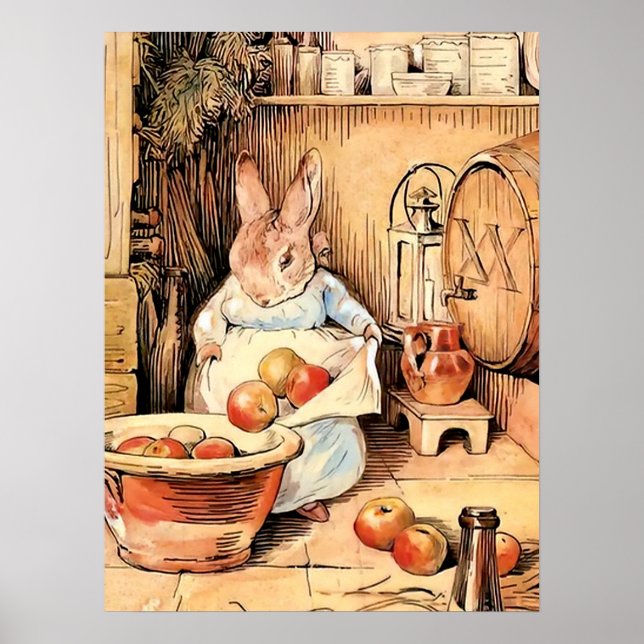 Poster "Fazer Apple Cider" por Beatrix Potter (Frente)