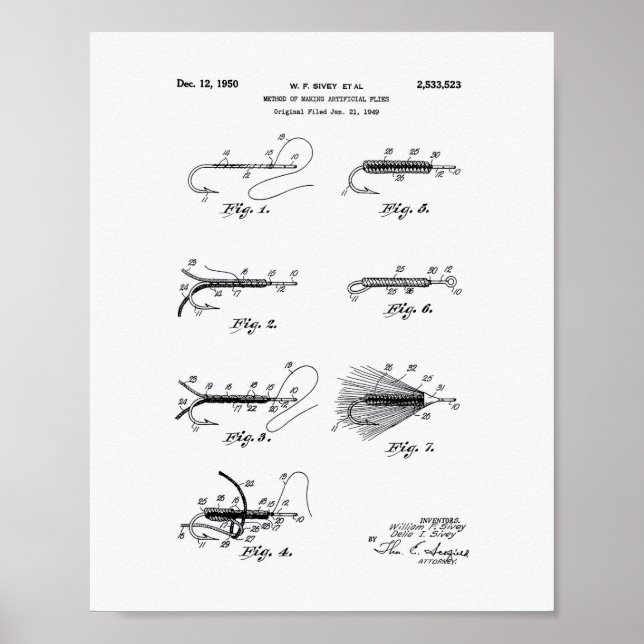 Pôster Fazer Artificial 1950 Patent Art - White Paper (Frente)