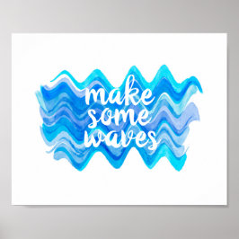 Poster fazer citações de algumas ondas azuis e brancas