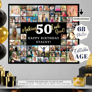 Poster Fazer De Colagem De Fotografias De Aniversário AGE