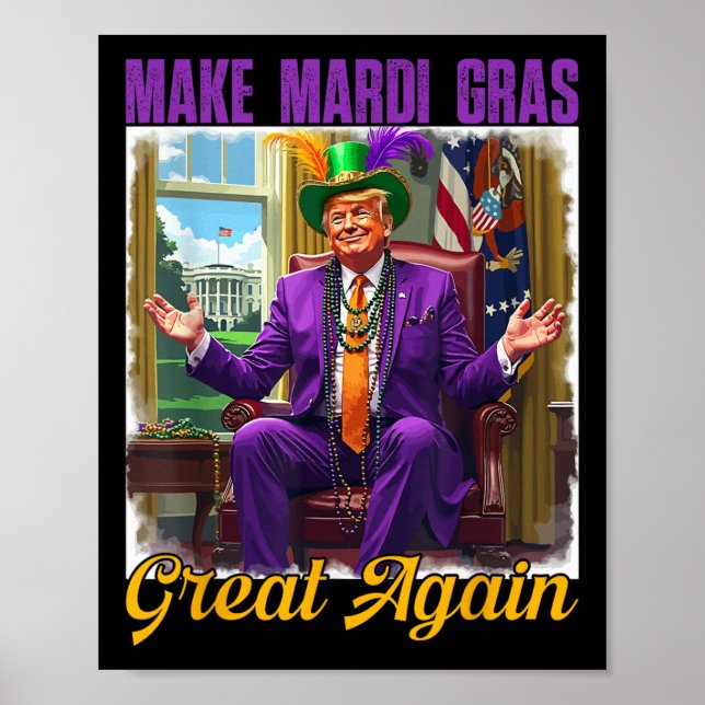 Poster Fazer Excelente Mardi Gras Novamente Trump Miçanga (Frente)