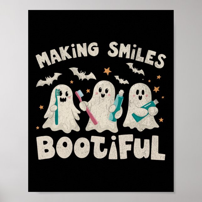 Poster Fazer sorri Bootizando Halloween Engraçado Ghost D (Frente)