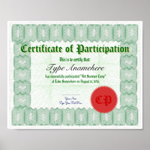 Pôster Fazer um Certificado de Participação